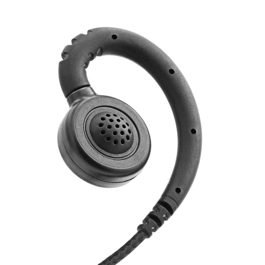 1-Wire Braided Swivel Earpiece with Inline PTT and Mic