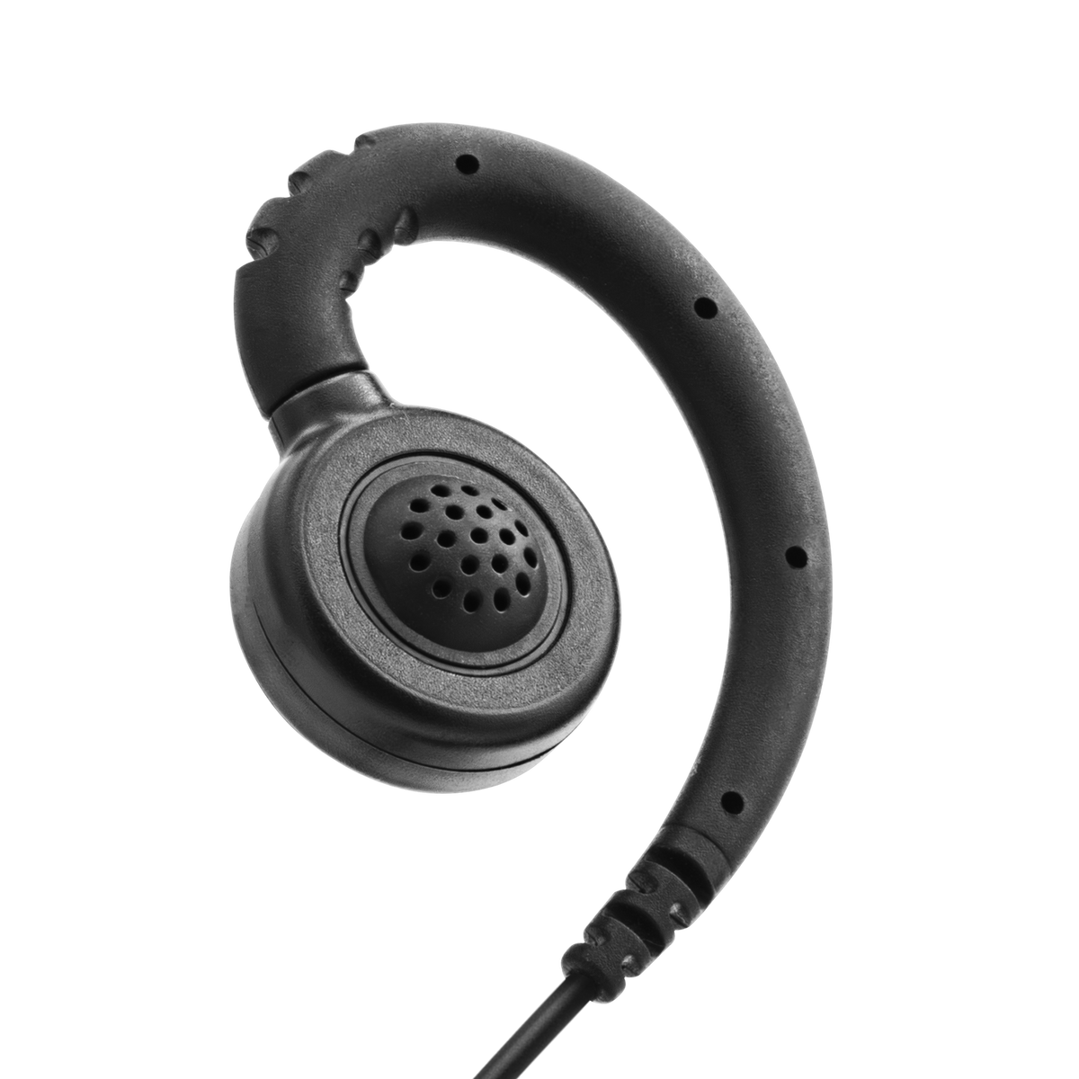 1-Wire Retail Swivel Earpiece with Coiled Lower Cable