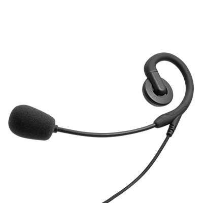 Braided Swivel Slim Earpiece with Boom Mic and Inline PTT
